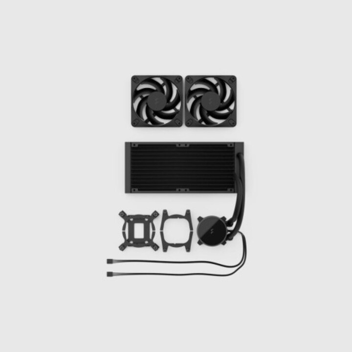 Sistema de resfriamento líquido tudo-em-um Fractal Design Radius 240 preto para processador, 12 cm, 1 unidade.