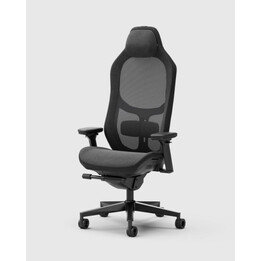 Sedia da gaming Fractal Design Refine 2 Hybrid Dark per PC, con sedile imbottito e rivestimento nero.