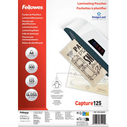 Pack 500 Fundas Plastificar 125 Micras Brillo A4 (216x303 Mm) Fellowes 100144249
