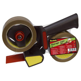 Dévidoir manuel de ruban adhésif + 2 rouleaux de ruban adhésif d'emballage marron 50 mm x 66 m Hv.5066.r2d.b Scotch 71002988
