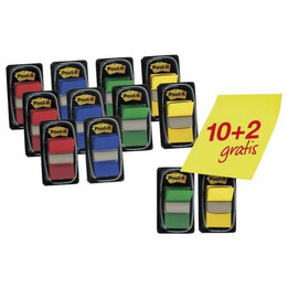 Pack of 10+2 Index Markers 25.4x43.2mm Assorted Colors 680p10+2 Post-it 7000081628