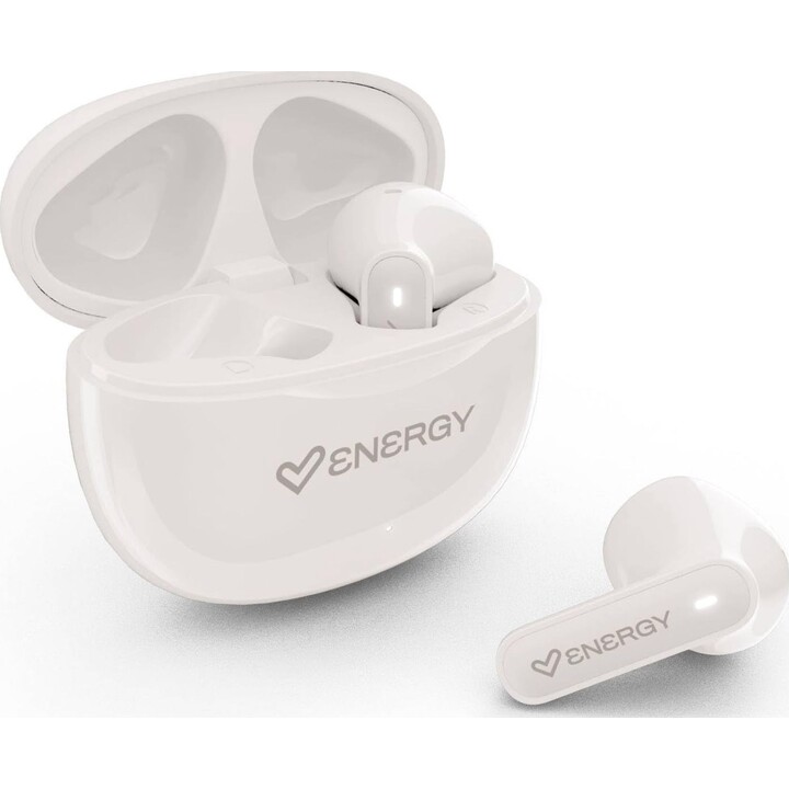 ENERGY SISTEM PopBuds Wireless Earbuds - Microphone · Charging Case · Cream