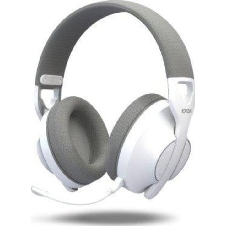 Cuffie da gioco wireless Krom Phase con microfono / Bluetooth / jack da 3,5 mm / USB 2.0 / bianche
