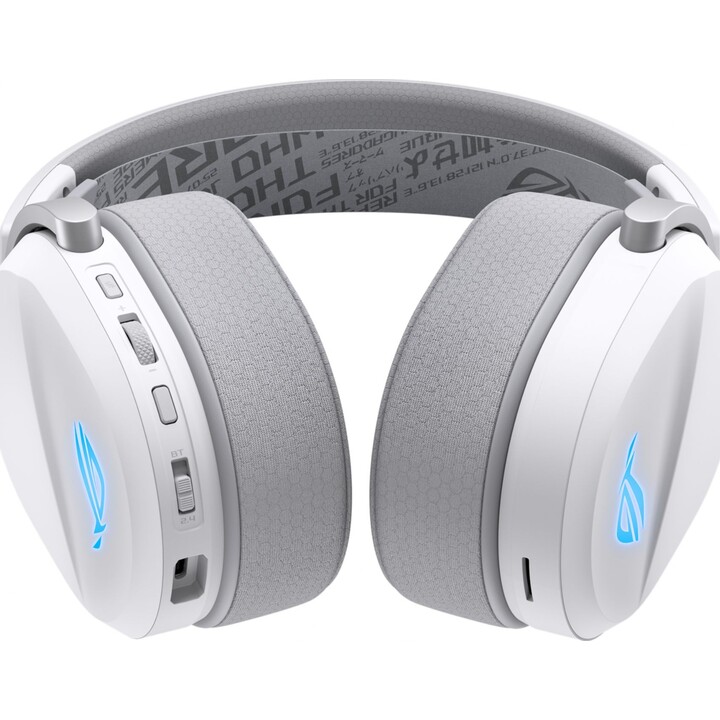 Cuffie da gioco wireless e cablate Asus Rog Pelta con USB Type-C e Bluetooth, bianche