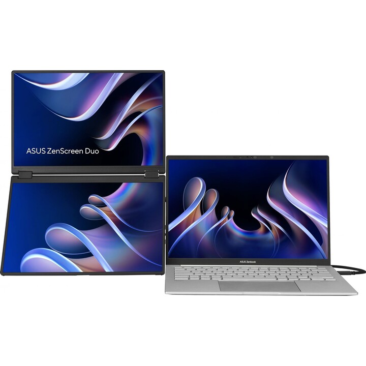 Monitor ZenScreen Duo MB14FCD de 14 polegadas com tela IPS FHD de 360 graus