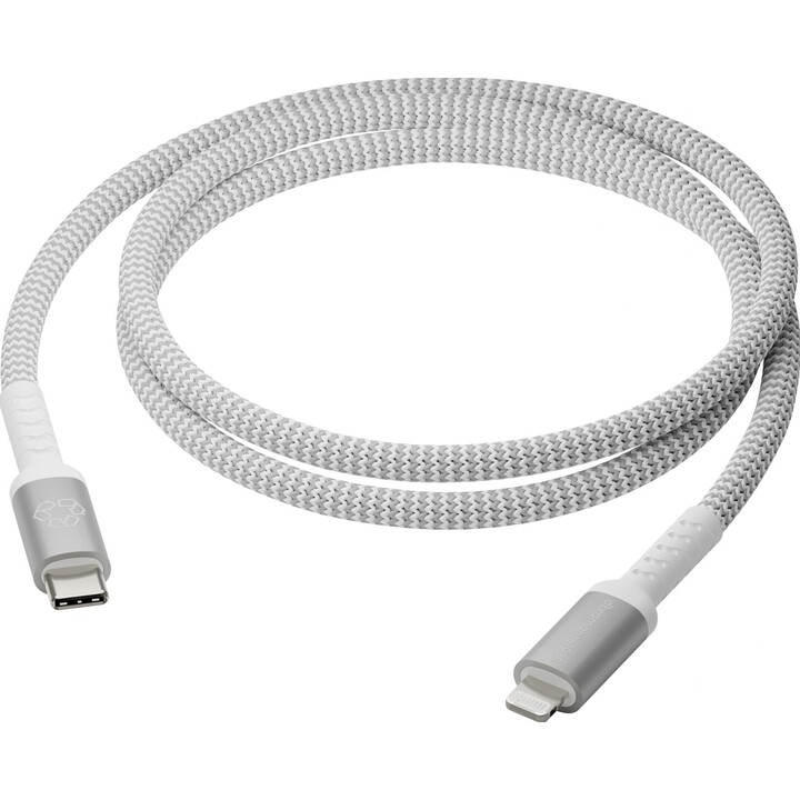 Cable dbramante1928 usb-c macho / lightning macho braided 1.2m white