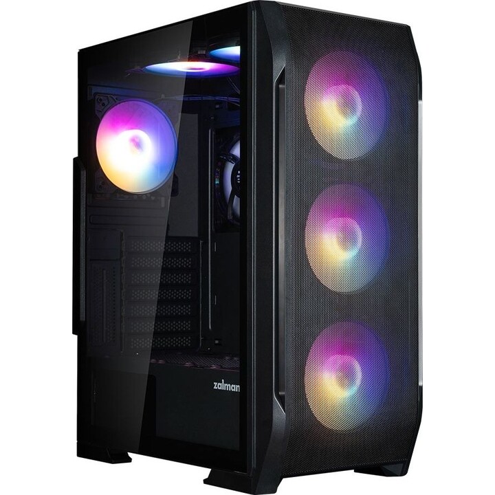 Caja para PC Zalman N7 PLUS V2, ATX Mid Tower, 6 ventiladores RGB de 120 mm, 1 ventilador de 120 mm, color negro.