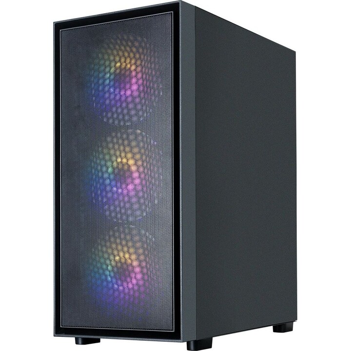 Caja para PC Zalman S6, ATX Mid Tower, 3 ventiladores FRGB de 140 mm, 1 ventilador FRGB de 120 mm, color negro.