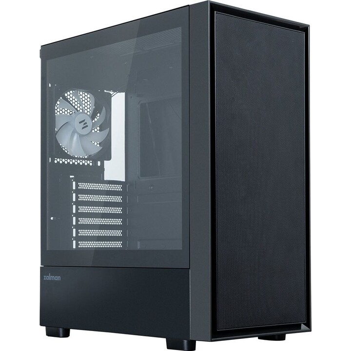Caja para PC Zalman S6, ATX Mid Tower, 3 ventiladores FRGB de 140 mm, 1 ventilador FRGB de 120 mm, color negro.