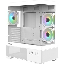 Caja para PC Zalman CHRONIX V2, ATX Mid Tower, 3 ventiladores ARGB de 120 mm, blanca
