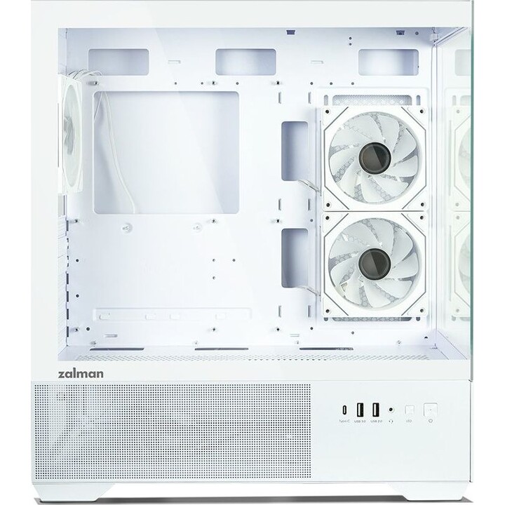 Boîtier PC Zalman CHRONIX V2, format moyen tour ATX, 3 ventilateurs ARGB 120 mm, blanc