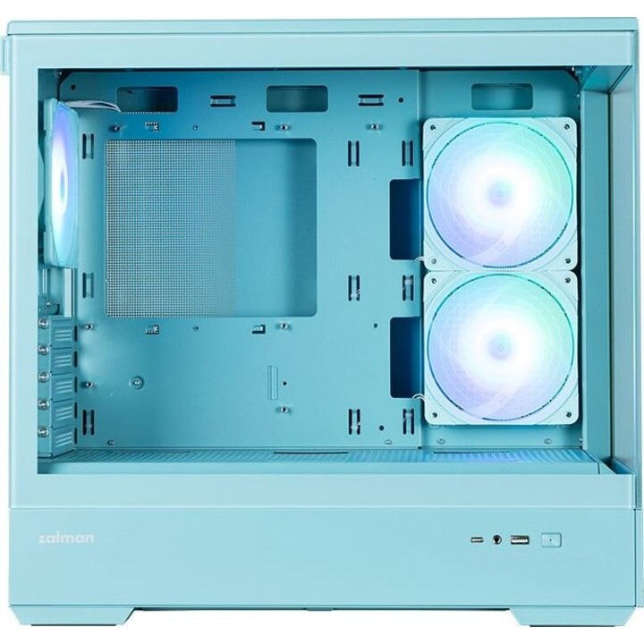 Zalman P30 V2, case per PC mini tower mATX, 3 ventole ARGB da 120 mm, colore menta.