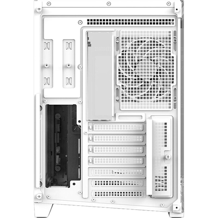 Caja para PC Zalman D40, formato ATX Mid Tower, 7 ventiladores ARGB de 120 mm, color blanco.