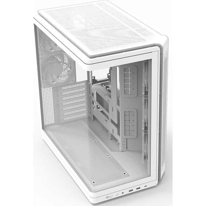 Caja para PC Zalman P60, ATX Mid Tower, 5 ventiladores ARGB de 120 mm, color blanco.