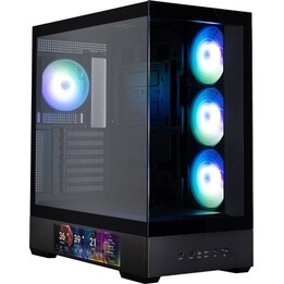 Caja para PC Zalman P40 DS, formato ATX Mid Tower, 4 ventiladores ARGB de 120 mm, color negro.
