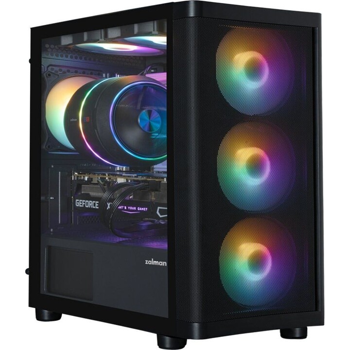 Caja para PC Zalman M4 SE, mini torre mATX, 6 ventiladores FRGB de 120 mm, color negro.