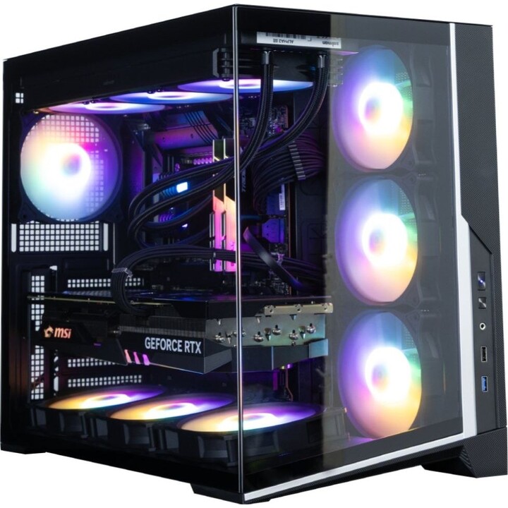 Zalman D40F, ATX Mid Tower PC Case, 7 x 120mm FRGB Fans, Black