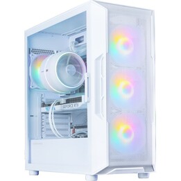 Caja para PC Zalman I3 NEO V2, ATX Mid Tower, 4 ventiladores RGB de 120 mm, blanca
