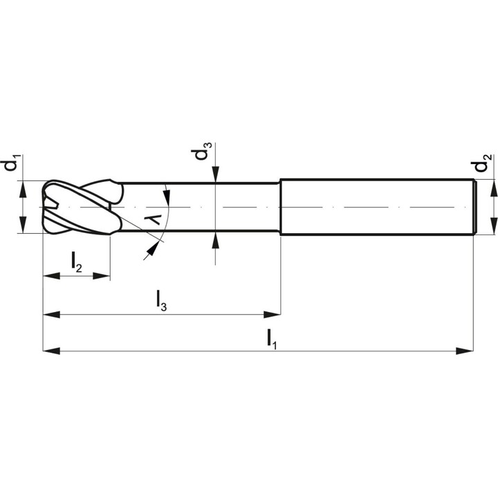 Fresa de carburo Fanar 70060864 Z4, de cuatro canales, 10,0 mm de diámetro, dimensiones 14/102 mm