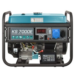 Könner & Söhnen KS 7000E groupe électrogène 5000 W 25 L Essence Noir, Bleu