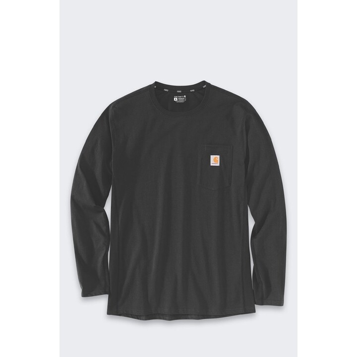 Bluza bez kaptura Carhartt Midweight L/S Pocket T-Shirt - black rozmiar: l