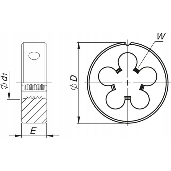 Matriz redonda Fanar N.º 1-121001-4231 para roscado 1/2-20 UNF, herramienta HSS800 según la norma DIN 22568