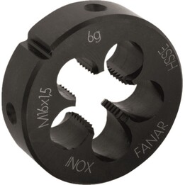 Matriz redonda Fanar N2-188001-0104 M10x1,25 DIN-22568 para roscado de acero inoxidable HSSE