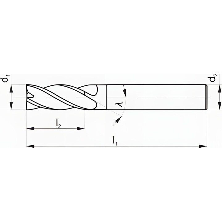 Fresa de carburo Fanar M9-234X00-0080 X-Mill 230 Z2, de dos canales, 8,0 mm de diámetro, 20/58 mm