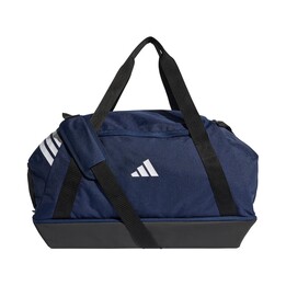 Bolsa Adidas Tiro Duffle mediana con compartimento inferior, azul marino KD4235