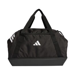 Bolsa Adidas Tiro Duffle mediana con compartimento inferior, color negro JY7943