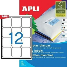 Étiquettes adhésives APLI 63,5 x 72, 100 feuilles, PL02416, original
