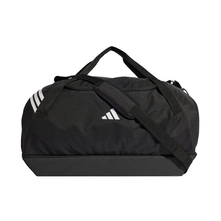 Bolsa de deporte Adidas Tiro Duffle grande con compartimento inferior, color negro JY7946