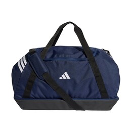 Adidas Tiro Duffle Large Sports Bag with Bottom Compartment, Navy Blue KD4233