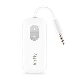 Twelve South AirFly SE Bluetooth to 3.5mm jack adapter compatible with AirPods and other Bluetooth headphones.
