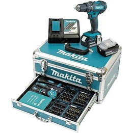 Conjunto de berbequim de impacto sem fios Makita DHP482RFX9, 18 V, com bateria e carregador