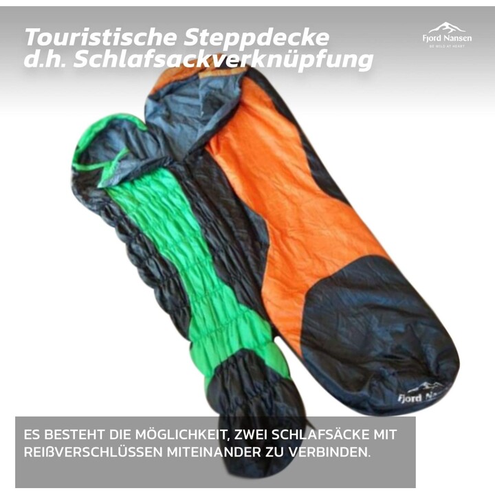 Saco de dormir sintético Fjord Nansen Torget Mid 445489, color esmeralda, 178 cm, cremallera a la derecha