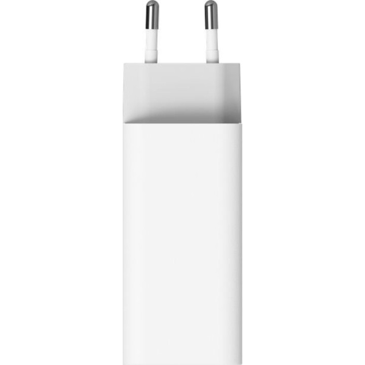 Cargador de pared Mophie ROC GaN, 2 puertos USB-C, 67 W con cable retráctil (blanco)