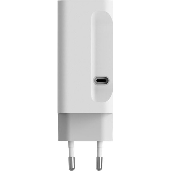 Cargador de pared Mophie ROC GaN, 2 puertos USB-C, 67 W con cable retráctil (blanco)