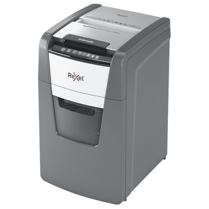 Distruggidocumenti automatico Rexel AutoFeed+ 150M, P-5, microtaglio (2x15 mm), 150 fogli, cestino da 44 litri