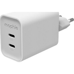 Caricabatterie da parete Mophie ROC GaN, 2 porte USB-C, 70W (bianco)