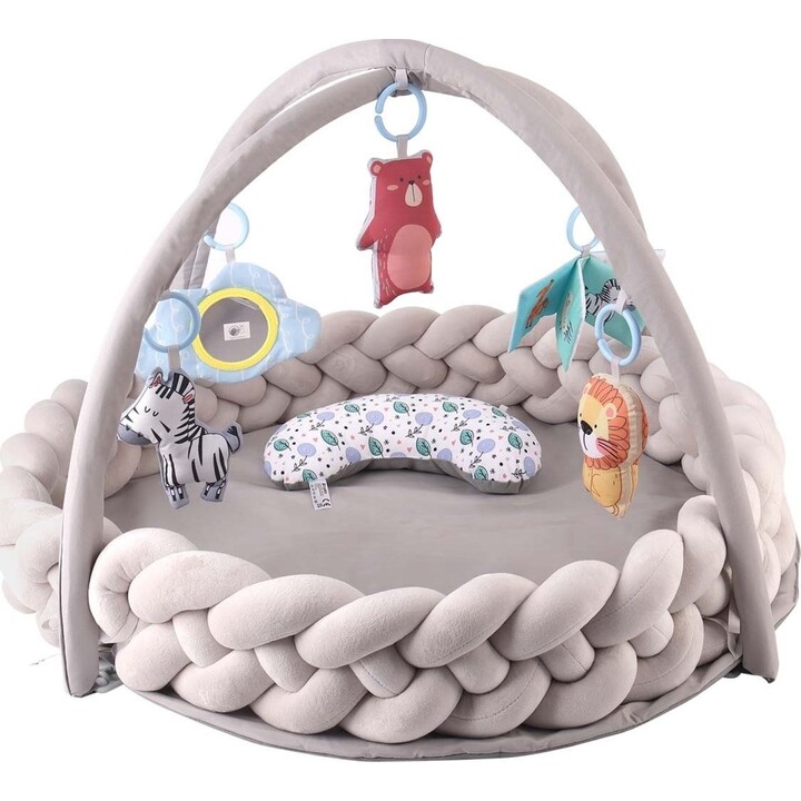Milly Mally TinyMini 6832 tapete de atividades sensorial entrançado bege