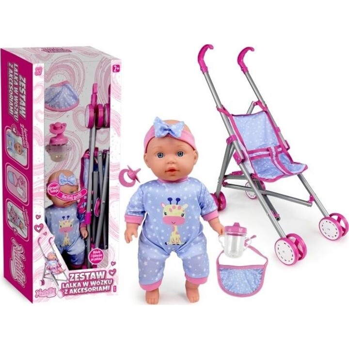 Poupée Natalia - Bébé avec poussette 30 cm