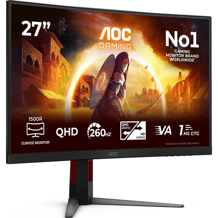 Monitor curvo VA da 27 pollici CQ27G4Z2 260Hz con 2 porte HDMI e DisplayPort.