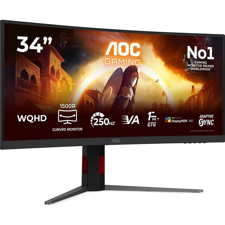 Moniteur 34 pouces CU34G4ZCA VA incurvé 250 Hz HDMI x2 DP HAS Haut-parleur