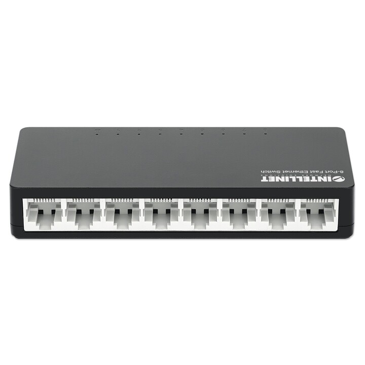 INTELLINET Desktop 8-Port Fast Ethernet Switch negro