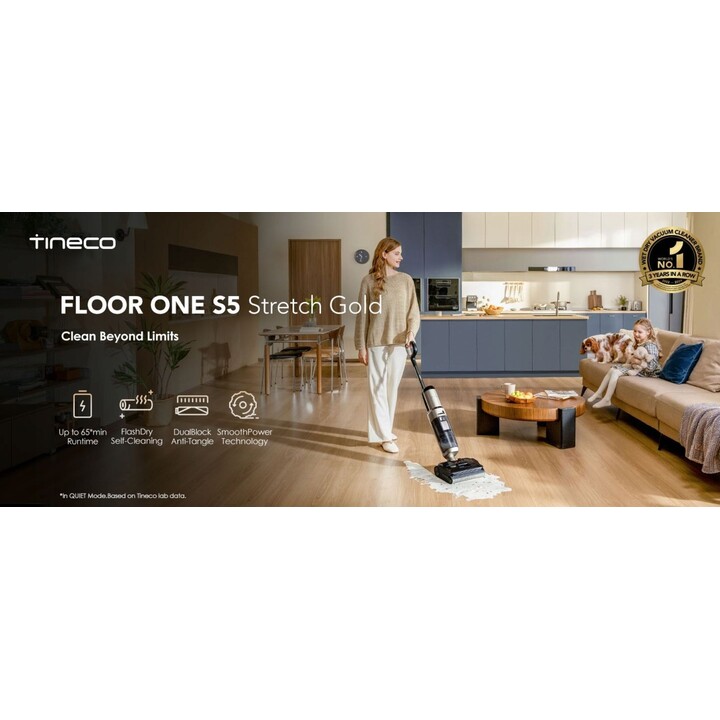 Aspiradora Tineco Floor One S5 Stretch 29421 2 en 1, color dorado