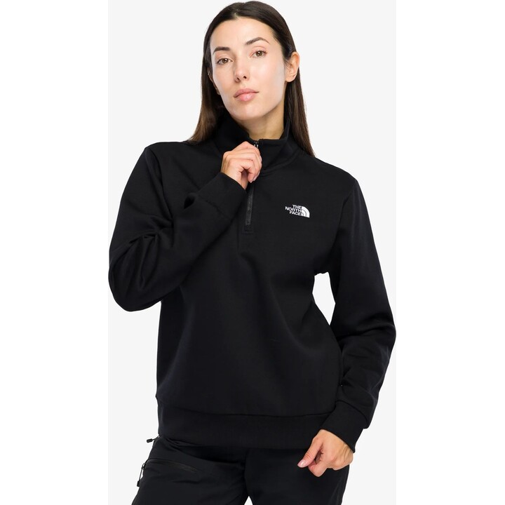 Sudadera con cremallera de 1/4 de The North Face 749626, modelo Evolution Simple Dome Regular para mujer, color negro (TNF), tal
