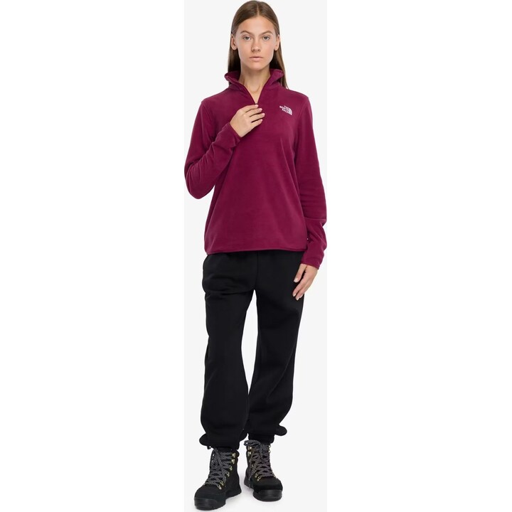 The North Face 749436 Polaire Glacier à fermeture éclair 1/4 pour femme, bordeaux foncé, taille M