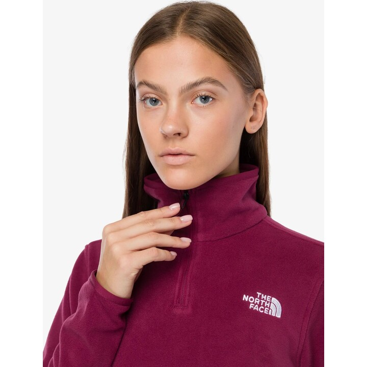 The North Face 749440 Forro polar Glacier con cremallera de 1/4 para mujer, color burdeos intenso, talla S