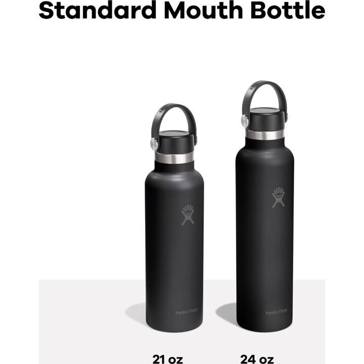 Botella de agua Hydro Flask 727413 con tapón Flex y boca estándar, 710 ml, 24 oz, color avena